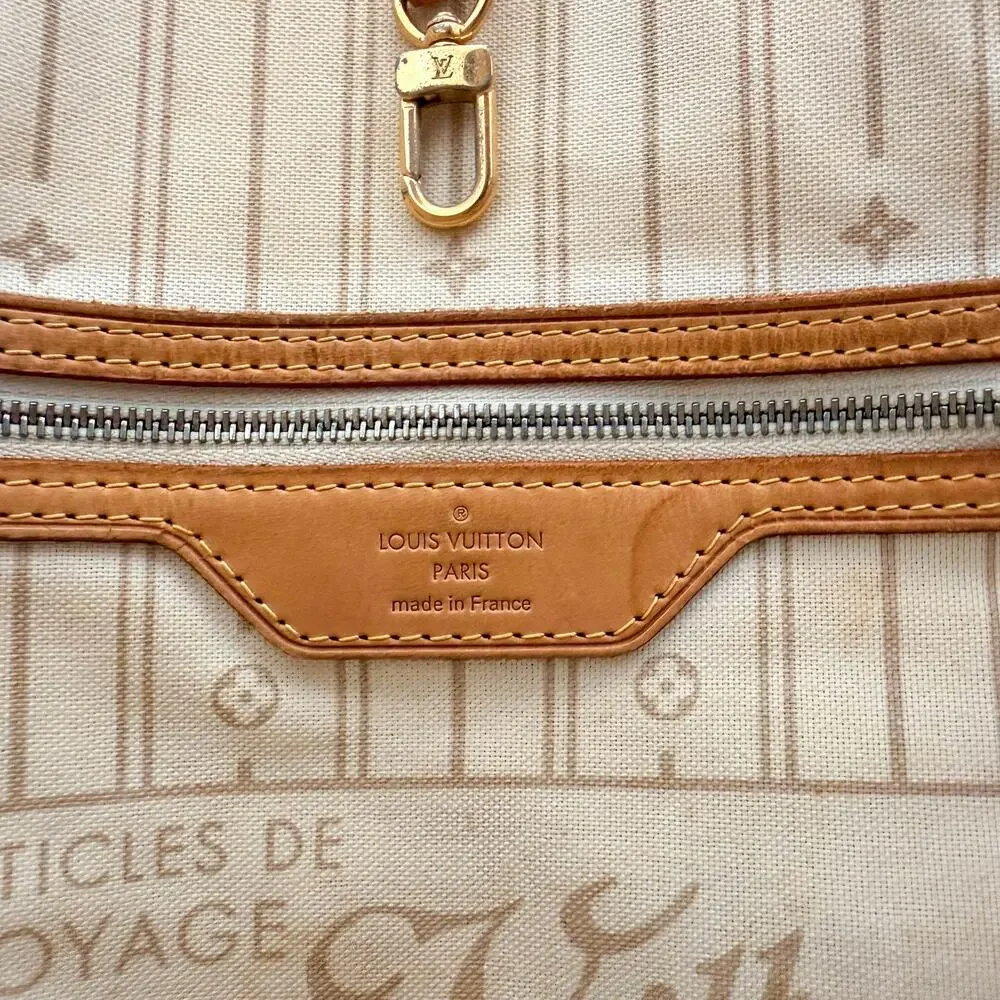 Authentic Louis Vuitton Neverfull MM Damier Azur Tote Shoulder Bag - Picture 13 of 14